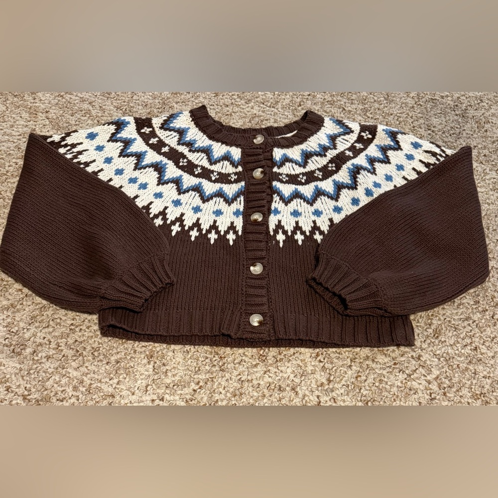 Lelis Cropped Chunky Sweater Size M, NWOT